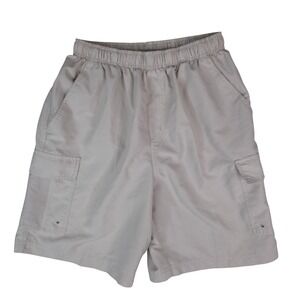 Balboa Cargo Swim Trunks Mens Medium Beige Mesh Lined Board‎ Shorts 9" Inseam